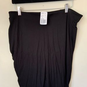 Black, side rouched mini skirt